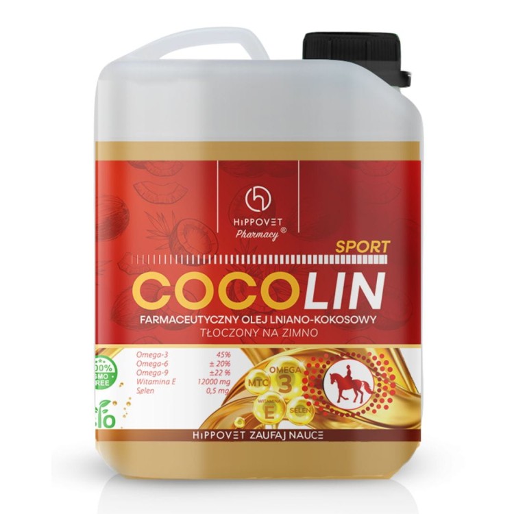 Hippovet Pharmacy Cocolin SPORT - olej lniano-kokosowy 5l