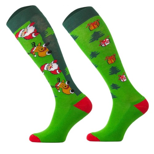 Skarpetki jeździeckie Comodo Green Santa