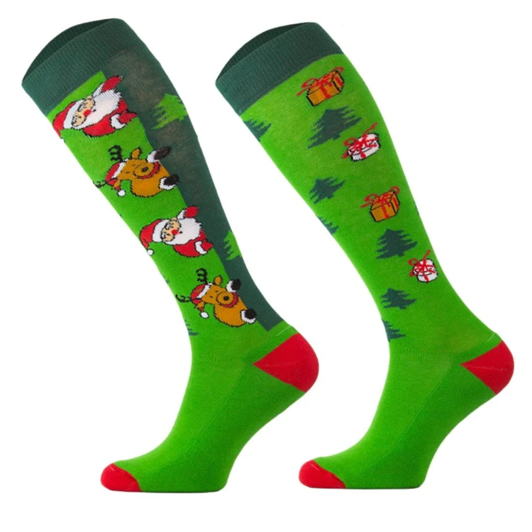 Skarpetki jeździeckie Comodo Green Santa