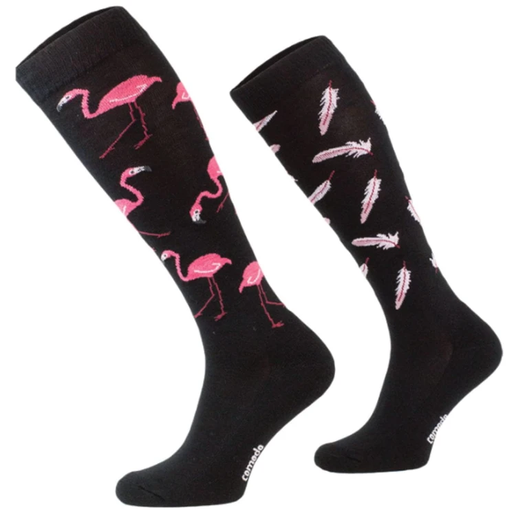 Skarpetki jeździeckie Comodo Black Flamingo