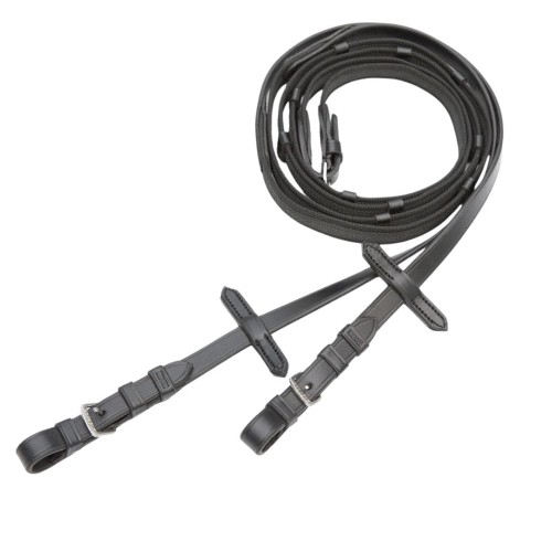 Wodze parciane gumowane ze stoperami Kieffer Snaffle Reins
