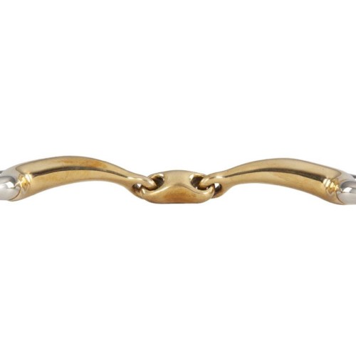 Wędzidło podwójnie łamane oliwkowe BR Soft Contact 2 14 mm / 16 mm