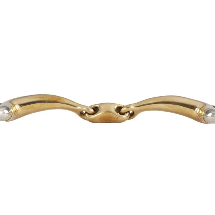 Wędzidło podwójnie łamane oliwkowe BR Soft Contact 2 14 mm / 16 mm