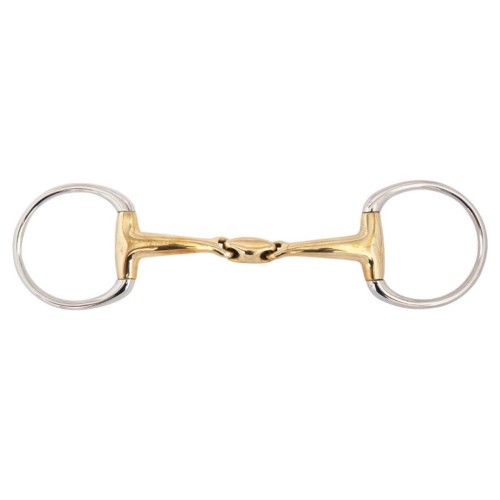 Wędzidło podwójnie łamane oliwkowe BR Soft Contact 2 14 mm / 16 mm