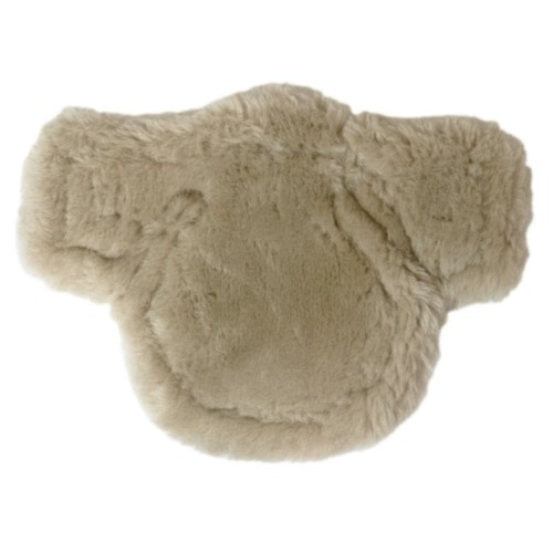 Podkładka z owczego futra do popręgu Stubben Equisoft z fartuchem beige/brown