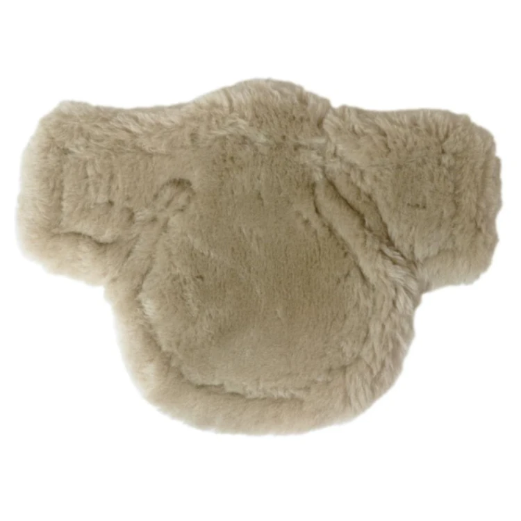 Podkładka z owczego futra do popręgu Stubben Equisoft z fartuchem beige/brown