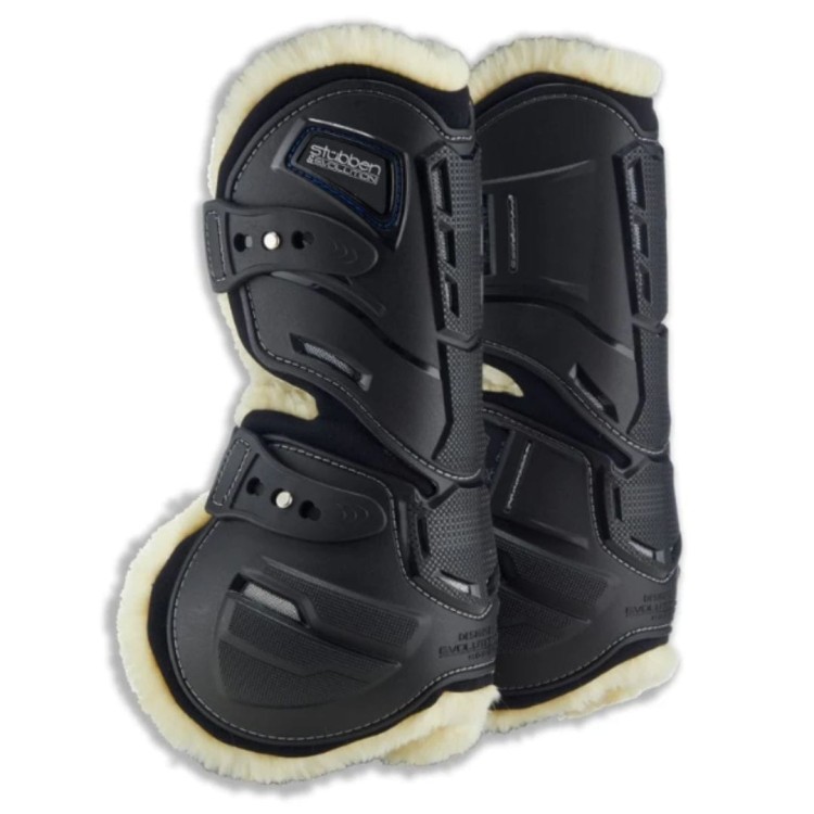 Ochraniacze na przody z futrem Stubben Hybrid Tendon Boots Fleece czarny